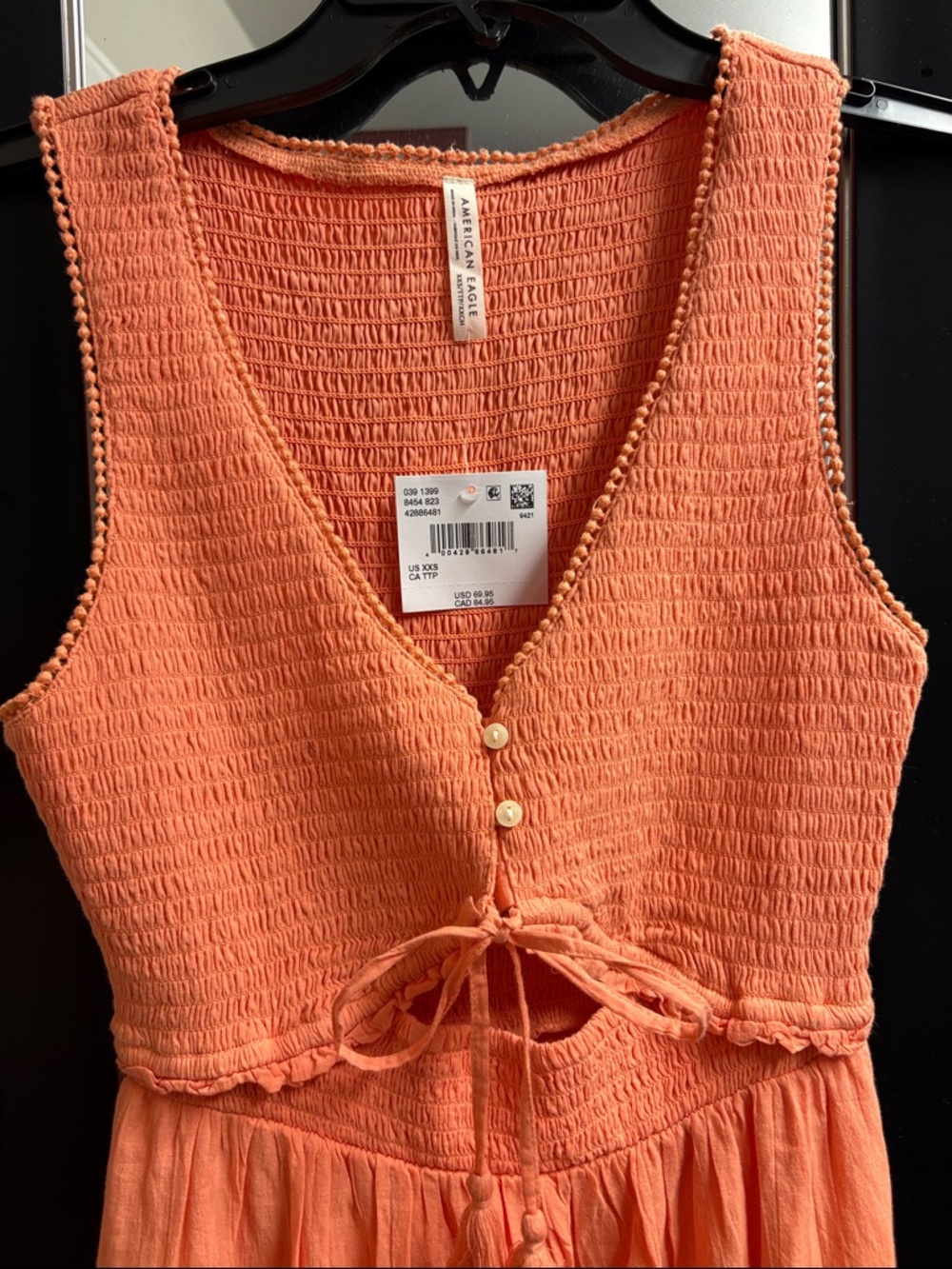 American Eagle Outfitters Coral Orange Maxi Dress - Picture 4 of 6